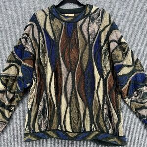 Vintage COOGI Classic Linen Cotton Sweater Mens XL Australia 3D Knit Biggie